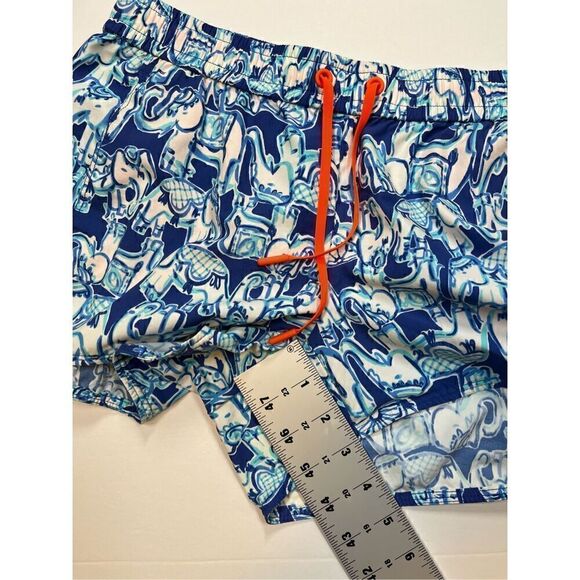Lilly Pulitzer Luxletic Run Around Shorts Bomber Blue Get Trunky Print Size XS - Picture 8 of 11